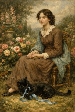 emily bronte macskával ai kép
