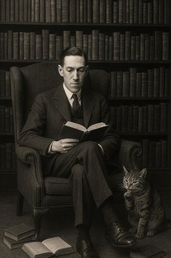 h. p. lovecraft macskával ai által generált