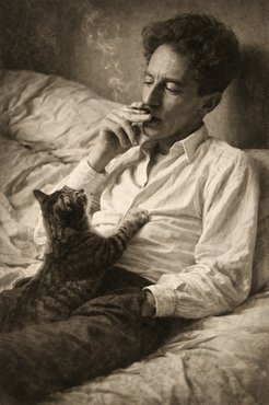 jean cocteau macskával ai kép