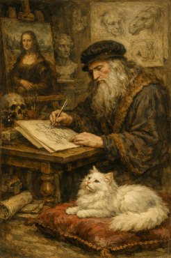 leonardo da vinci macskával ai kép