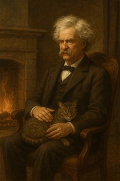 mark twain macskával ai által generált