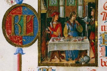 medieval codex with a cat
